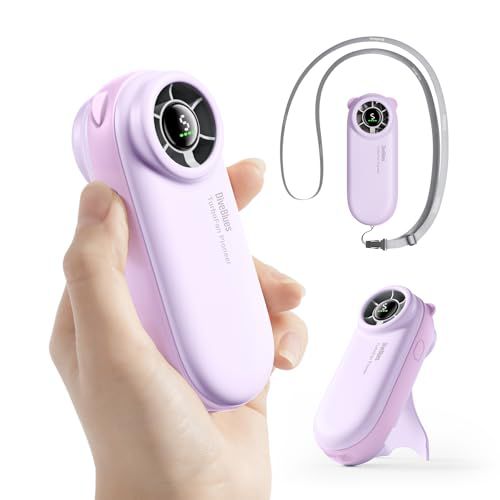 Handheld Portable Turbo Fan, 4000mAh USB Rechargeable Pocket Fan, Up to 16 Hours, Hand Fan with 5 Speeds Powerful Cooling for Travel/Summer/Outdoor/Lash/Purse(Purple)