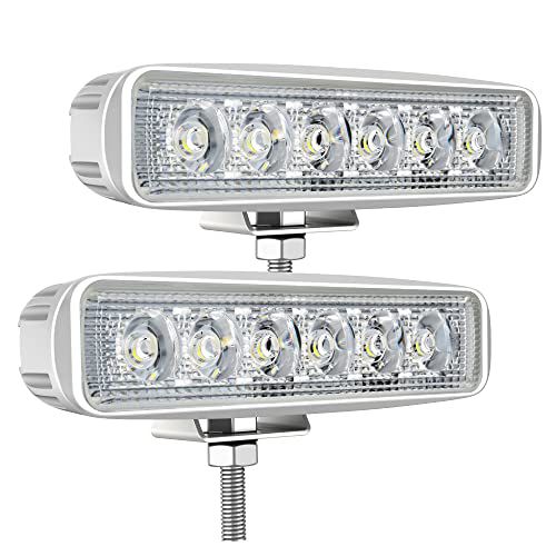 YITAMOTOR 6'' LED Light Bar 36W 6 Inch Flood LED Work Pods Single Row White Off Road Fog Driving Marine Boat SUV ATV 4WD Car Truck Golf Cart Waterproof IP68 12V 24V 6 Inch Single Row White