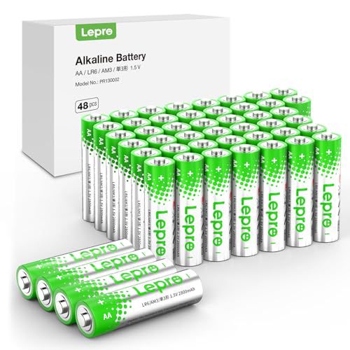 Lepro AA Batteries 48 Pack, Double A Batteries with 2800mAh Max Long-Lasting, High-Performance Alkaline Power