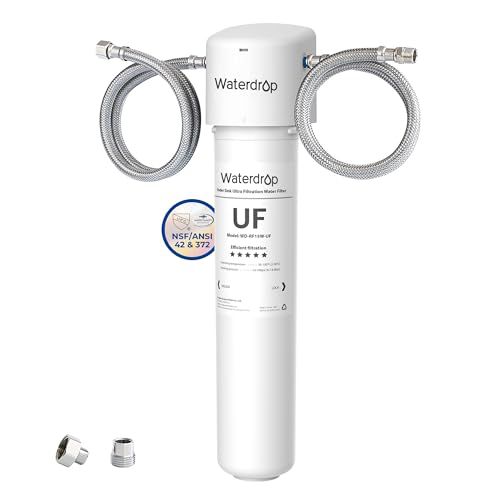 Waterdrop Under Sink Water Filter, Under Sink Water Filtration System, 2 Years or 16K Gallons, 0.01 Micron Ultra Filtration for Baçtёria Reduction, Reduces Lead, Chlorine White-premium