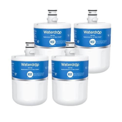 Waterdrop 5231JA2002A Refrigerator Water Filter, Replacement for LG® LT500P®, GEN11042FR-08, ADQ72910911, ADQ72910901, Kenmore® 9890, 46-9890, LFX25974ST, LMX25964ST, 4 Pack 4 count (Pack of
