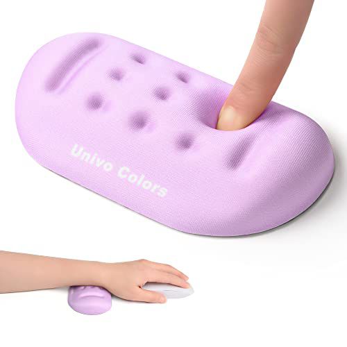 UnivoColors Upgraded Massage Bead Wrist Rest for Mouse, Wrist Ergonomic Support, Made of Soft Memory Foam Gel, High Comfort Wrist Pad for Laptop, Computer, Office, Lavender Purple Wrist Cush