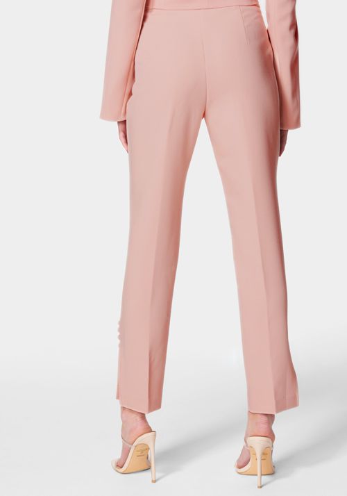 High Waist Tailored Button Detail Slim Pant