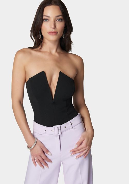 Strapless V Notch Bodysuit