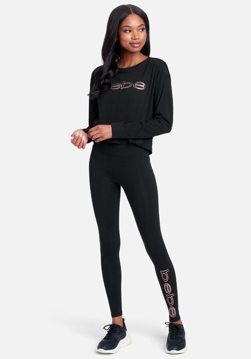 Bebe Sport Sequin Logo Legging