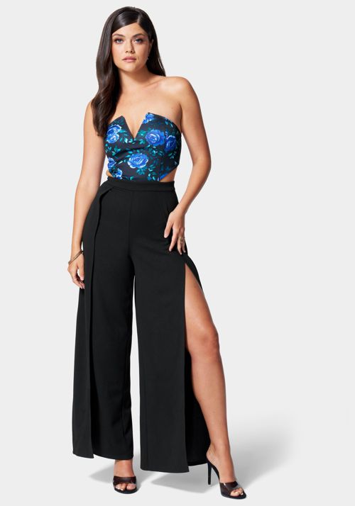 Cut Out Strapless Jumpsuit