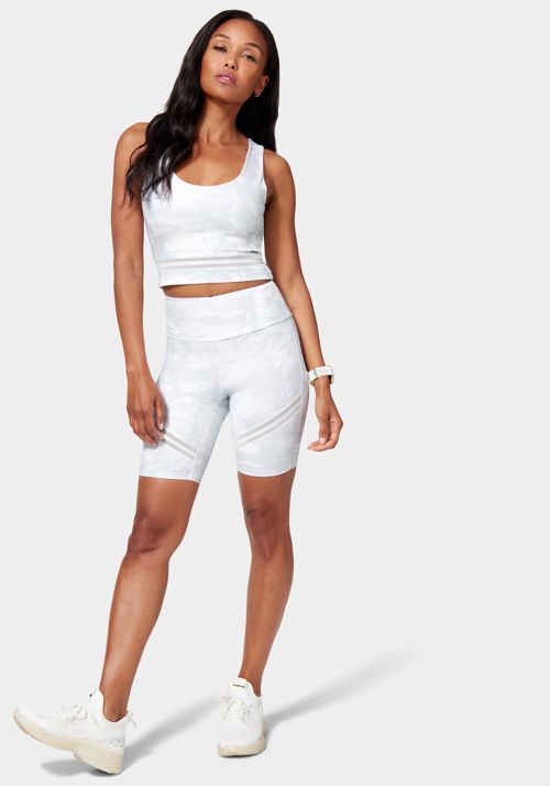 Bebe Logo Biker Short With Mesh Detail