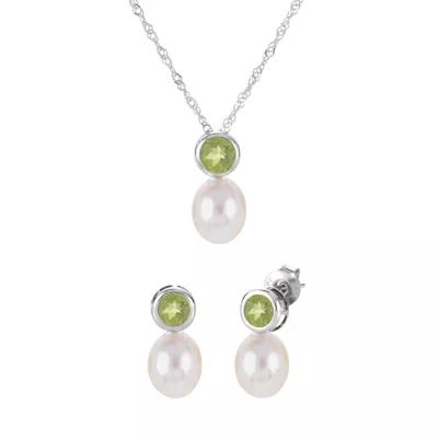 PearLustre by Imperial Sterling Silver Freshwater Pearl Set