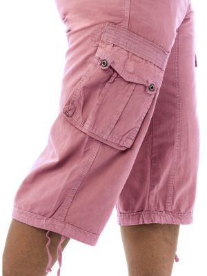 X RAY Mens Belted 18" Inseam Below Knee Long Cargo Shorts, Pink, 38