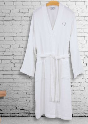 Linum Home Textiles Personalized Unisex Smyrna Bathrobe, L/XL