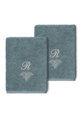 Linum Home Textiles MONICA 2PC Embellished Washcloth Set, Teal