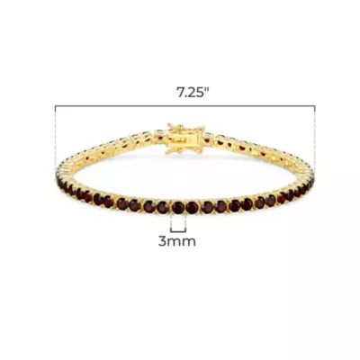 Aurealis 18K Yellow Gold Plated Sterling Silver Women's Birthstone Tennis Bracelet, 7.25 in