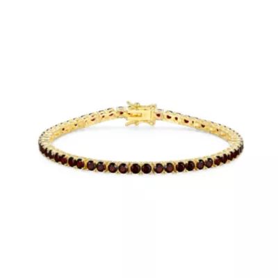 Aurealis 18K Yellow Gold Plated Sterling Silver Women's Birthstone Tennis Bracelet, 7.25 in