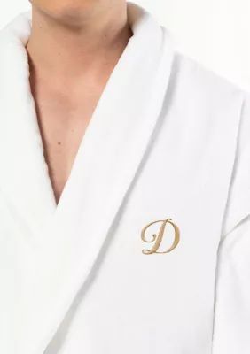 Linum Home Textiles Personalized Unisex Anovia Velour Bathrobe, L/XL