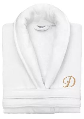 Linum Home Textiles Personalized Unisex Anovia Velour Bathrobe, L/XL