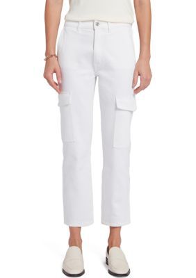 7 For All Mankind Women's Logan Cargo Pants, White, 30