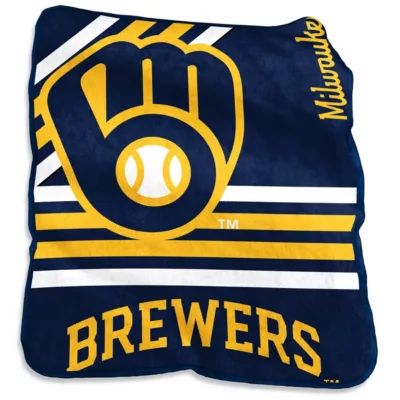 Logo Brands MLB Milwaukee Brewers 50'' x 60'' Plush Raschel Throw