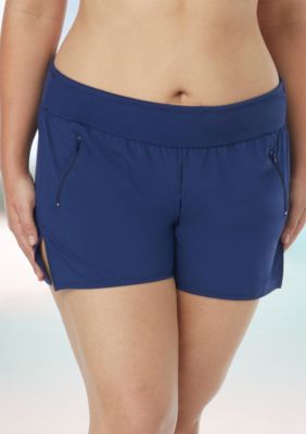 Beach House Women's Plus Size Stretch Woven Swim Shorts, 16 W