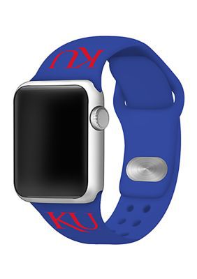 Affinity Bands NCAA Kansas Jayhawks Silicone Apple Watch Band 38 Millimeter, Blue, 38 mm