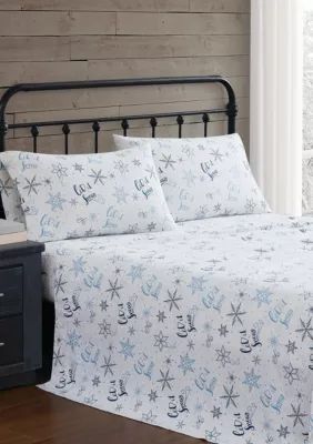 Truly Soft Let It Snow Queen Flannel Sheet Set