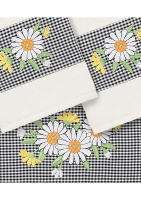Linum Home Textiles DAISY 3PC Embellished Towel Set, Bath Towel