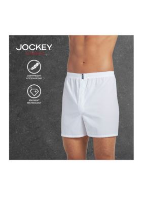 Jockey Men's Big & Tall Big Man Full Cut Boxer - 2 Pack, White, 4XL