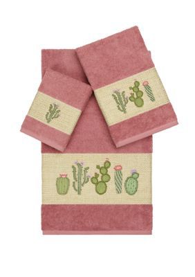 Linum Home Textiles Mila 3 Piece Embellished Towel Set