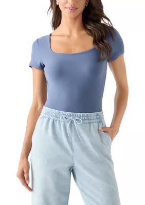 OLIVE + OAK Women's Square Neck Bodysuit, Large