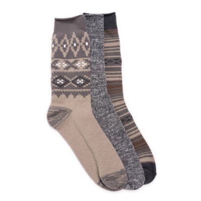 MUK LUKS Men's 3 Pair Pack Microfiber Boot Socks