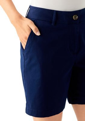 Kim Rogers Women's 7" Chino Shorts, Navy Blue, 16