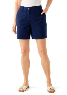 Kim Rogers Women's 7" Chino Shorts, Navy Blue, 16