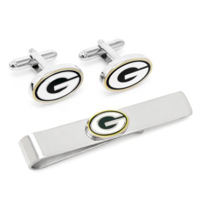 Cufflinks Inc Men's NFL Green Bay Packers Cufflinks and Tie Bar Gift Set