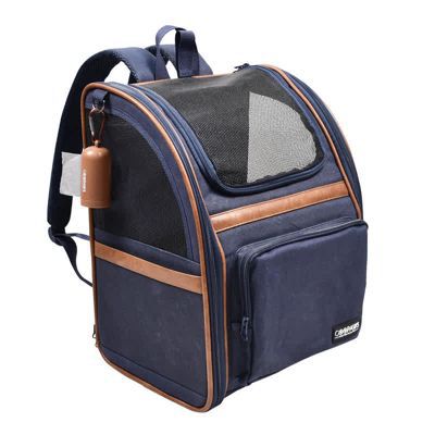 GOOPAWS Soft Dog Backpack, Navy Blue
