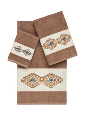 Linum Home Textiles Gianna 3 Piece Embellished Towel Set