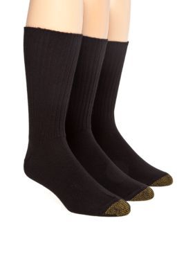 Gold Toe Men's 3-Pack Cotton Ribbed Socks