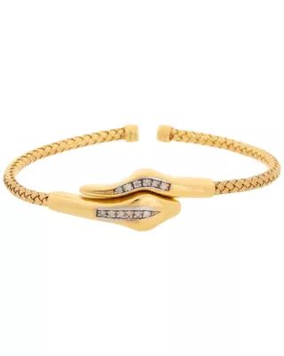Meshmerise Sterling Silver with 18KT Vermeil Diamond Bangle, Yellow