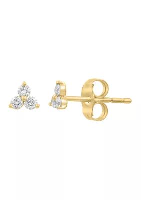 Effy Diamond Earrings in Gold Plated Sterling Silver