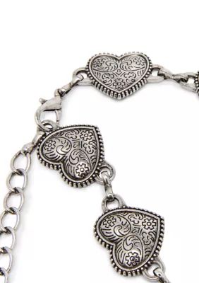 Madden Girl Women's Heart Chain Belt, L/XL