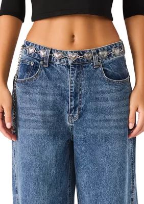 Madden Girl Women's Heart Chain Belt, L/XL