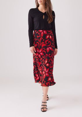 Karen Kane Women's Bias Cut Midi Skirt, Small