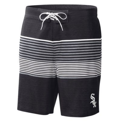 G-III Sports by Carl Banks Men's Chicago White Sox MLB Chicago Sox Coastline Volley Swim Shorts, Black, XL