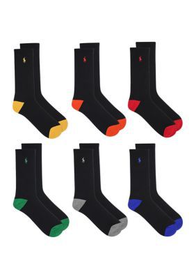 Polo Ralph Lauren Men's Crew Socks - 6 Pack, 10 - 13