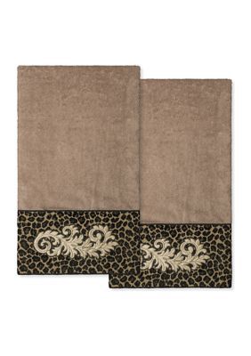 Linum Home Textiles APRIL 2PC Embellished Bath Towel Set