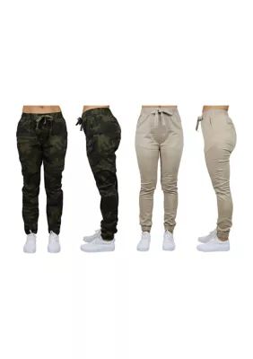 Galaxy by Harvic Women's Basic Stretch Twill Joggers (2 Pack), 2X