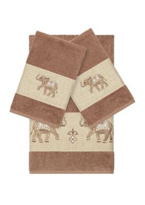 Linum Home Textiles Quinn 3 Piece Embellished Towel Set