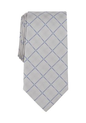 Michael Kors Men's Thanet Grid Printed Tie, Silver