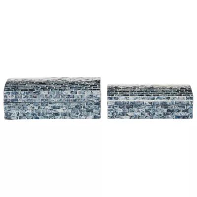 Monroe Lane Coastal Wood Box - Set of 2