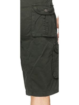 RAW X Men's Belted Relaxed Fit 12.5" Cargo Shorts, Grey, 34