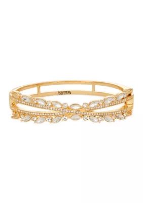 Napier Gold Tone Crystal Stone Bangle