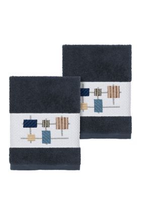 Linum Home Textiles Khloe 2 Piece Embellished Washcloth Set